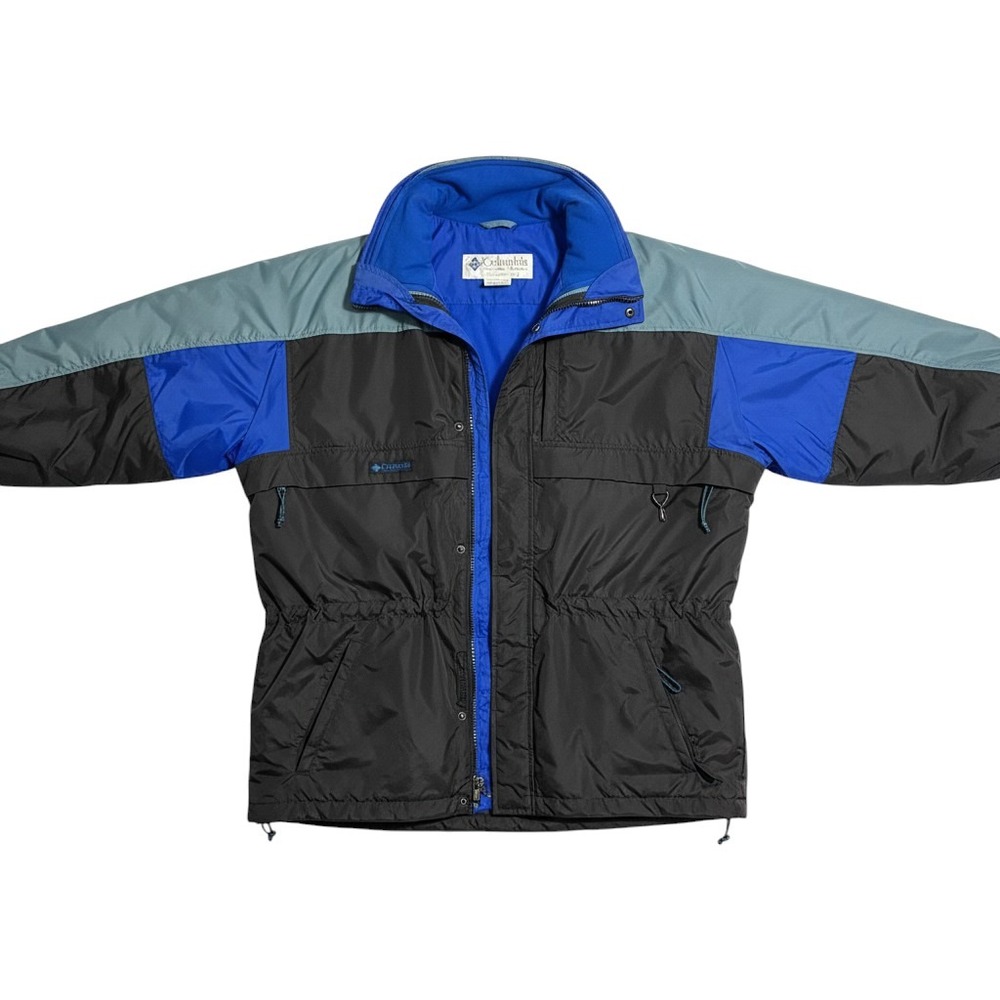 Columbia Sportswear Vintage Colorblock Ski Jacket Mens L Black Blue F5 SM 5130
